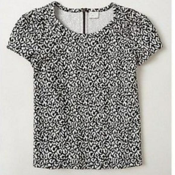 Anthropologie Tops -  ANTHRO POSTMARK Trace Jacquard Animal Print Top